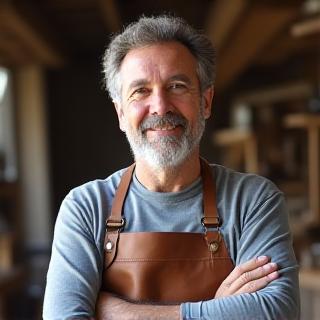 Retrato del maestro artesano en Plaza de Mariano de Cavia